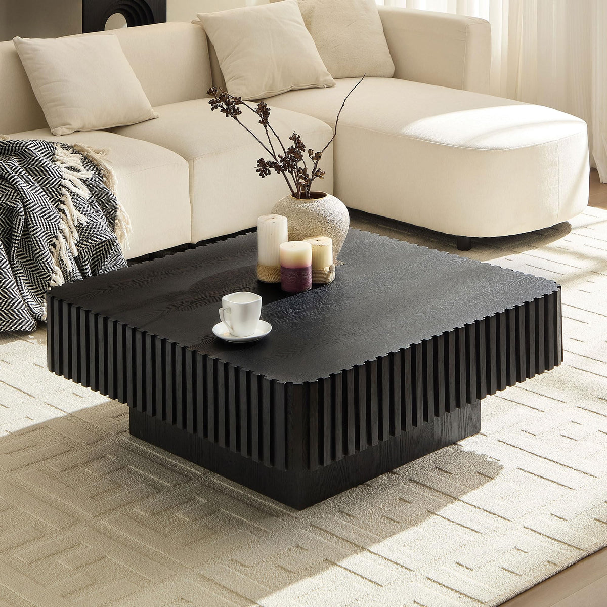 35.43" Square Wood Coffee Table E15202