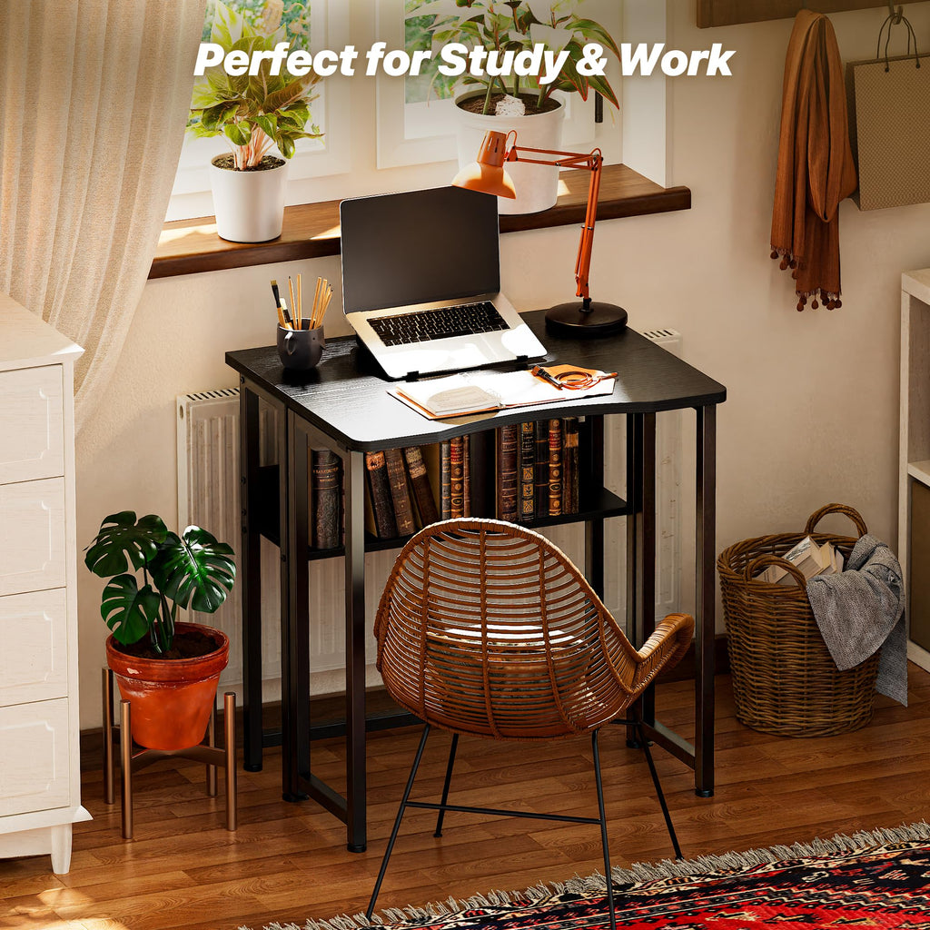 Folding Desk with Storage Shelf Q417