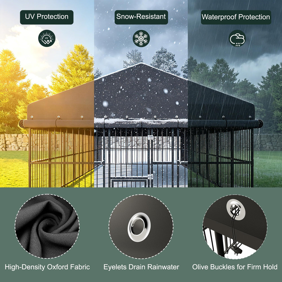 20x10 FT Heavy Duty Outdoor Dog Kennel with Cover X83199